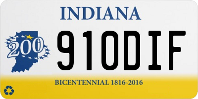 IN license plate 910DIF