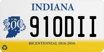 IN license plate 910DII