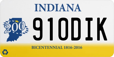 IN license plate 910DIK