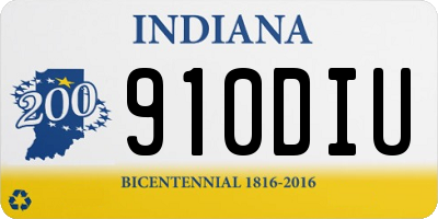 IN license plate 910DIU