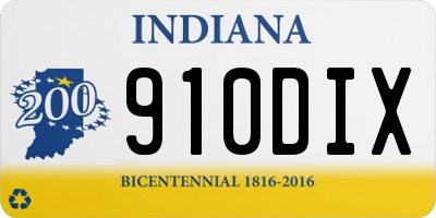 IN license plate 910DIX