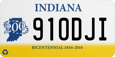 IN license plate 910DJI