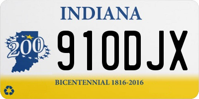 IN license plate 910DJX