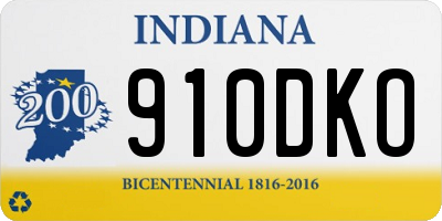 IN license plate 910DKO