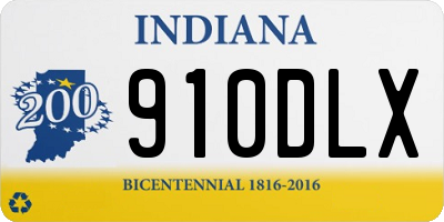 IN license plate 910DLX