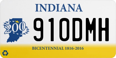 IN license plate 910DMH