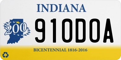 IN license plate 910DOA