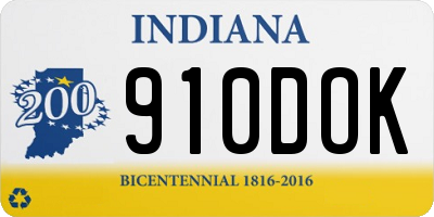 IN license plate 910DOK