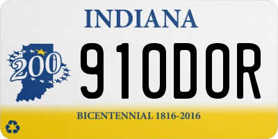 IN license plate 910DOR
