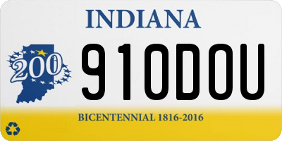 IN license plate 910DOU
