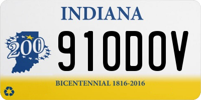 IN license plate 910DOV