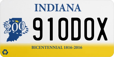 IN license plate 910DOX