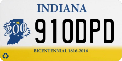 IN license plate 910DPD