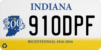 IN license plate 910DPF