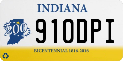IN license plate 910DPI