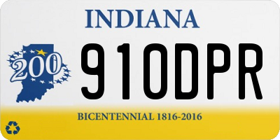 IN license plate 910DPR