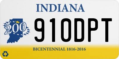 IN license plate 910DPT