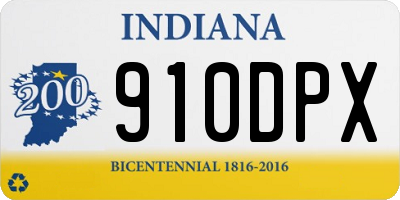 IN license plate 910DPX