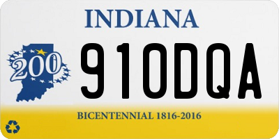 IN license plate 910DQA