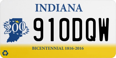 IN license plate 910DQW