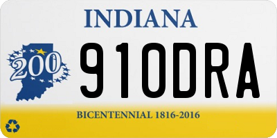 IN license plate 910DRA