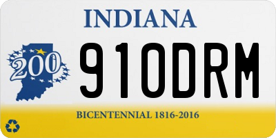 IN license plate 910DRM