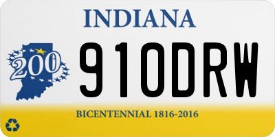 IN license plate 910DRW