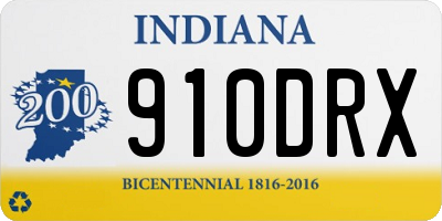 IN license plate 910DRX