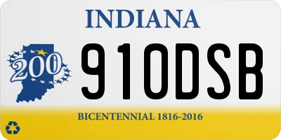 IN license plate 910DSB