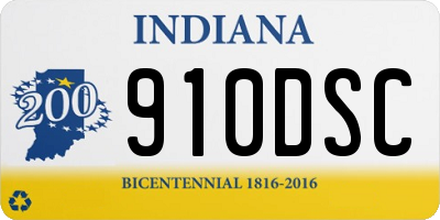 IN license plate 910DSC