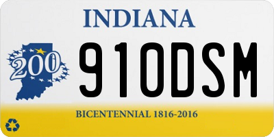 IN license plate 910DSM