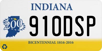 IN license plate 910DSP