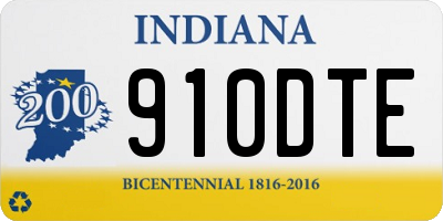IN license plate 910DTE