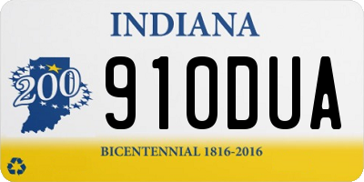 IN license plate 910DUA