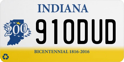 IN license plate 910DUD