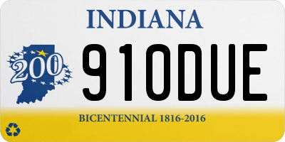 IN license plate 910DUE