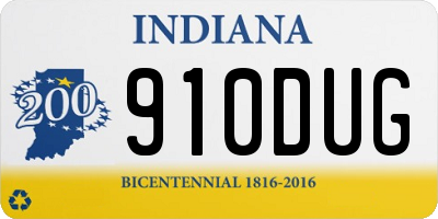IN license plate 910DUG