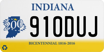 IN license plate 910DUJ