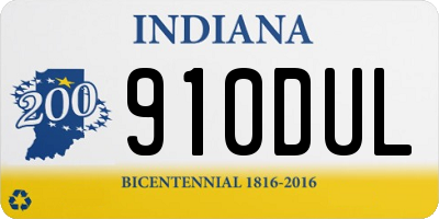 IN license plate 910DUL