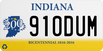 IN license plate 910DUM