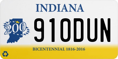 IN license plate 910DUN