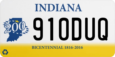 IN license plate 910DUQ