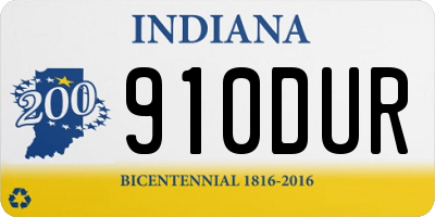 IN license plate 910DUR