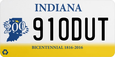 IN license plate 910DUT