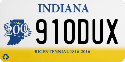 IN license plate 910DUX