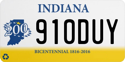 IN license plate 910DUY