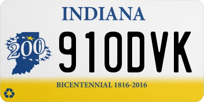 IN license plate 910DVK