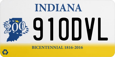 IN license plate 910DVL