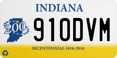 IN license plate 910DVM