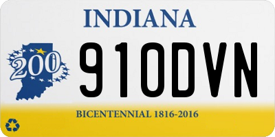 IN license plate 910DVN